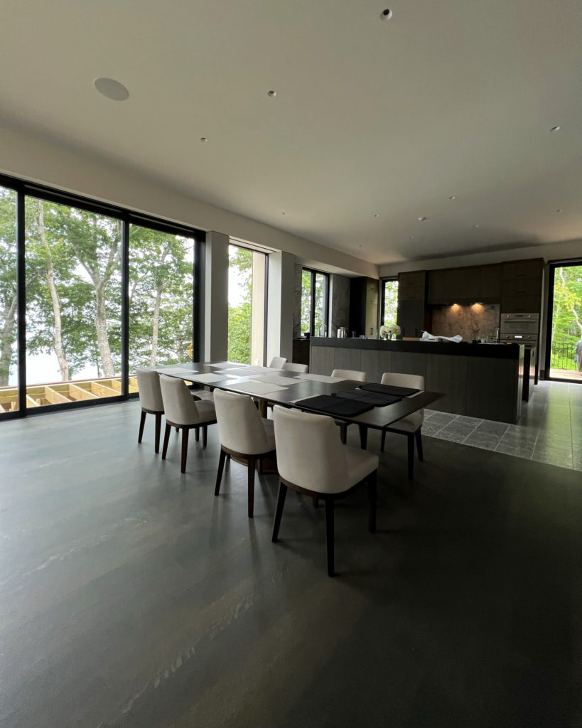 Kitchen that utilizes radiant heating and cooling.