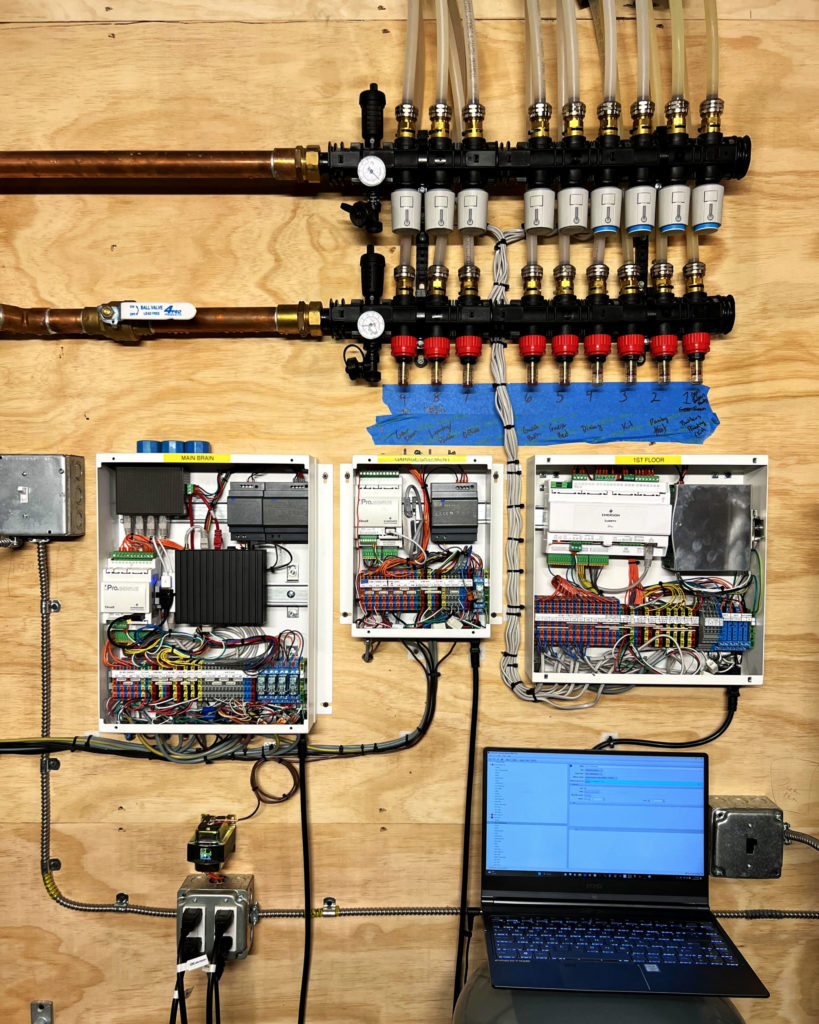 Messana Controls managing hydronic radiant cooling and heating floor and ceiling, and Jaga fan coils.