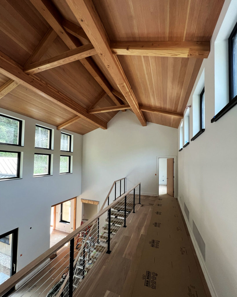 Internal photo of home in Salisbury, CT, that utilizes a geothermal heat pump with radiant floors and fan coils for heating and cooling.