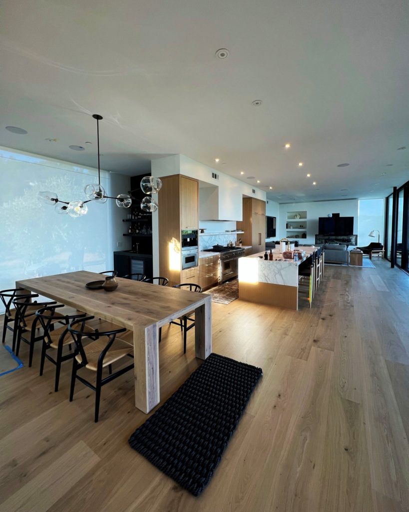 Kitchen in San Rafael project. Complete with radiant ceiling for heating and cooling as well as supplementary fan coils.