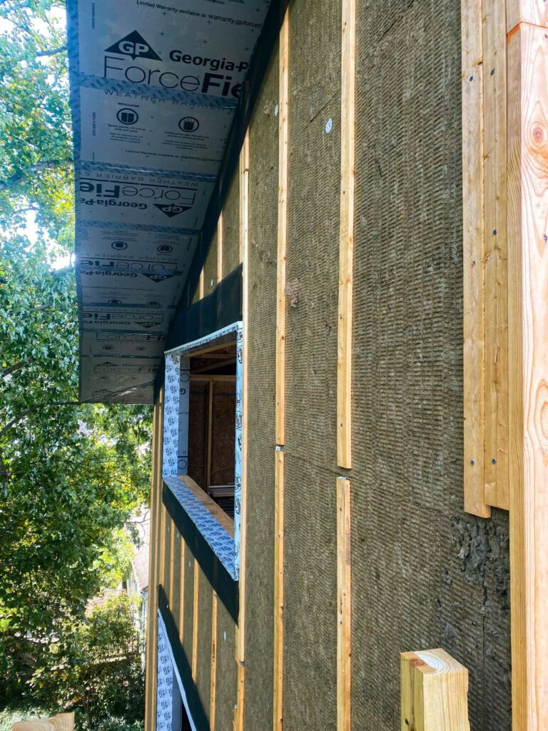 Rockwool exterior insulation at a new Messana Project that will utilize radiant cooling and heating via a Ray Magic® radiant ceiling.